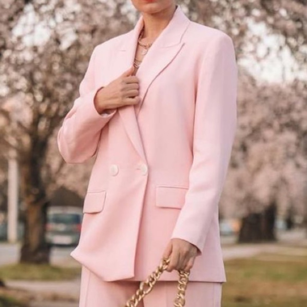 Pink Double Breasted Blazer